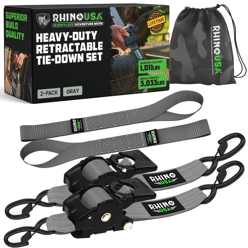 🛠️ 2" x 10' Retractable Ratchet Straps