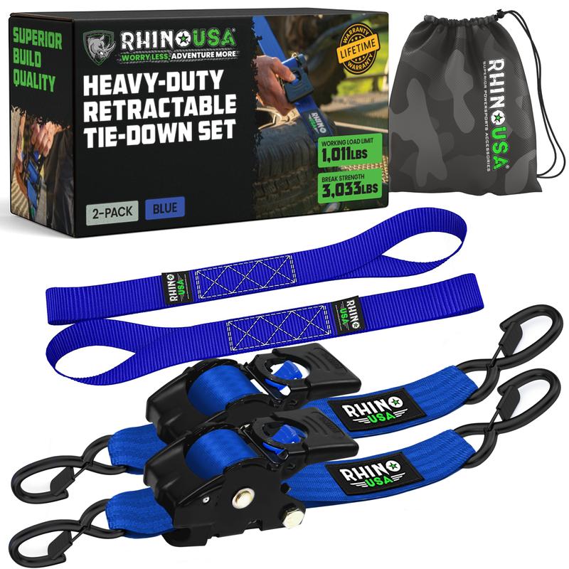 🛠️ 2" x 10' Retractable Ratchet Straps