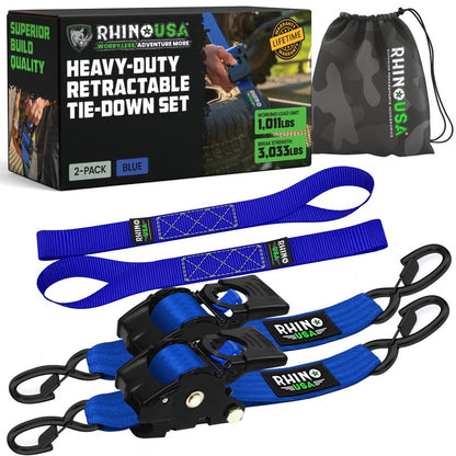🛠️ 2" x 10' Retractable Ratchet Straps