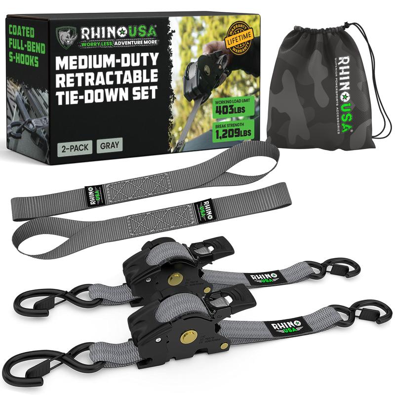 1" x 10' Retractable Ratchet Straps