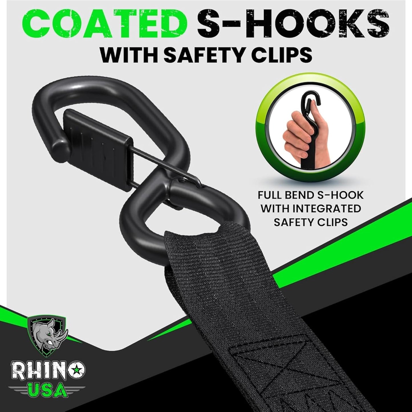 1" x 10' Retractable Ratchet Straps