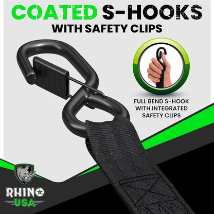 1" x 10' Retractable Ratchet Straps