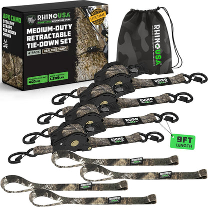 1" x 10' Retractable Ratchet Straps