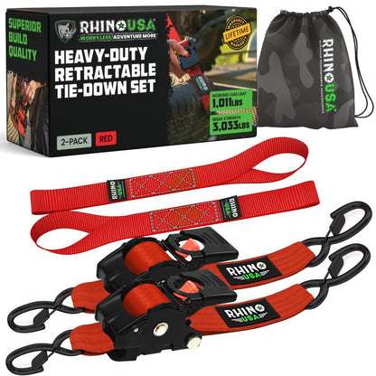 🛠️ 2" x 10' Retractable Ratchet Straps