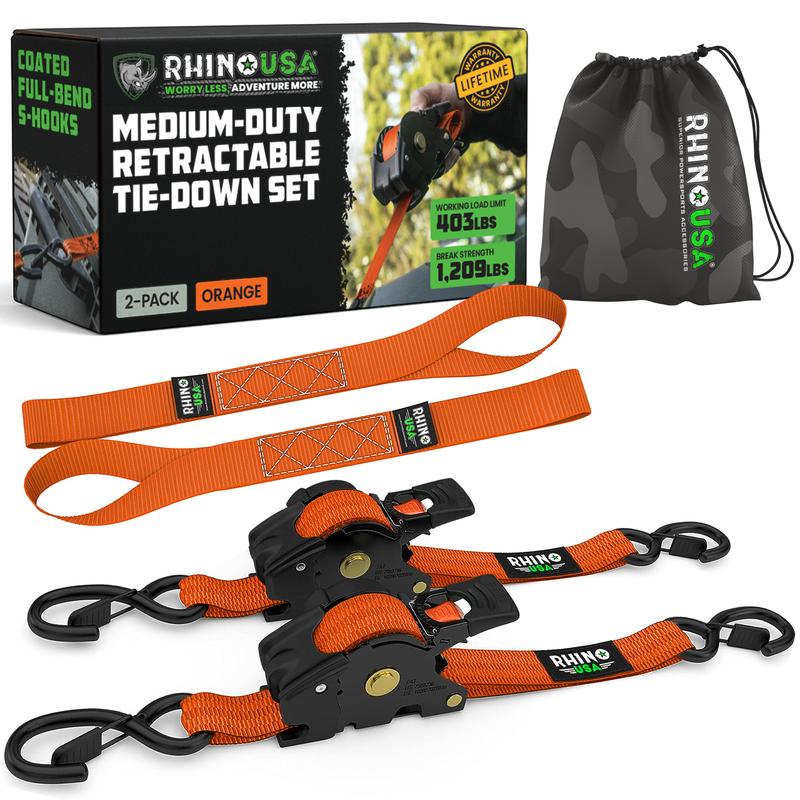 1" x 10' Retractable Ratchet Straps