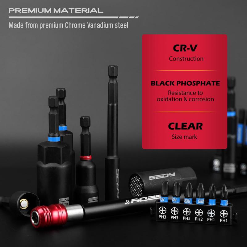 🛠️  80-Piece Magnetic Impact Nut Driver Set Metric & SAE