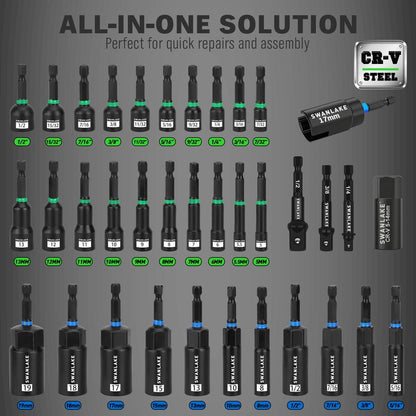 🛠️74-Piece Magnetic Nut Driver Set