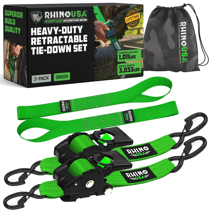 🛠️ 2" x 10' Retractable Ratchet Straps