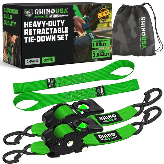 🛠️ 2" x 10' Retractable Ratchet Straps
