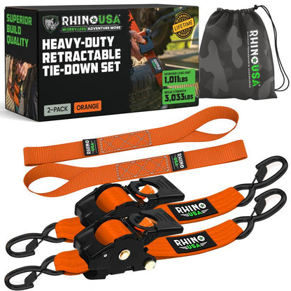🛠️ 2" x 10' Retractable Ratchet Straps